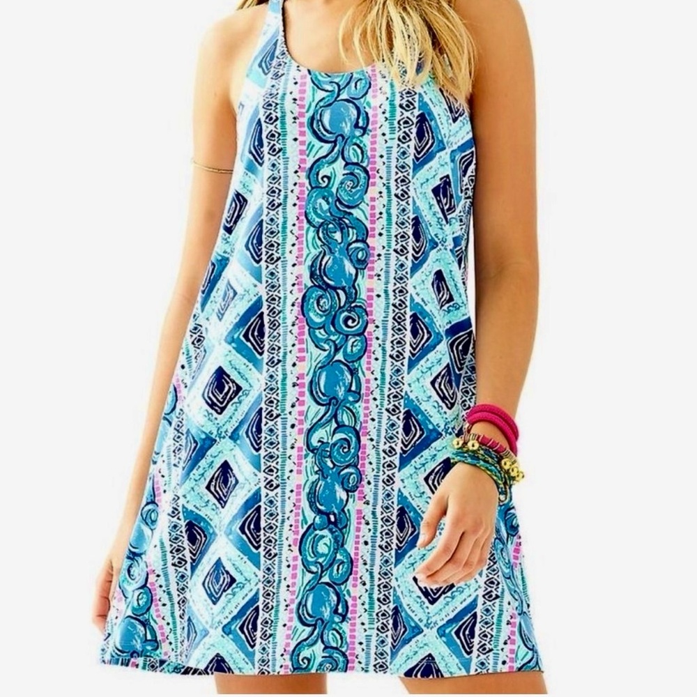 Lilly Pulitzer LYDIA dress bra top built-in & Razorback braid straps EUC sz L